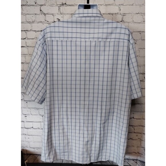 NWT Kam Jeans 5xl Men's Plaid Button Up Short Sleeve Business Casual Shirt - Picture 6 of 10